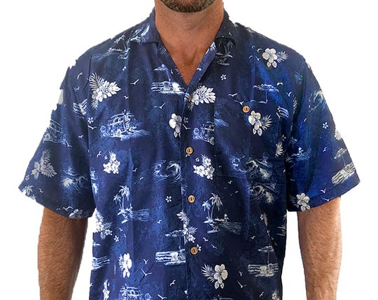 Discover Palm Tree Button Down Hawaiian Shirt