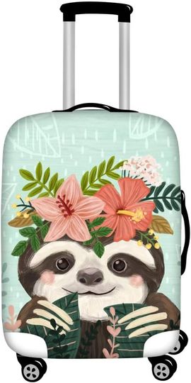 Discover Fashion Animal Sloth Flower Travel Luggage Suitcase Protective Covers