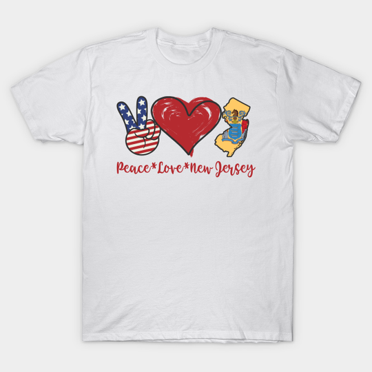 Discover Peace Love New Jersey - Peace Love New Jersey - T-Shirt