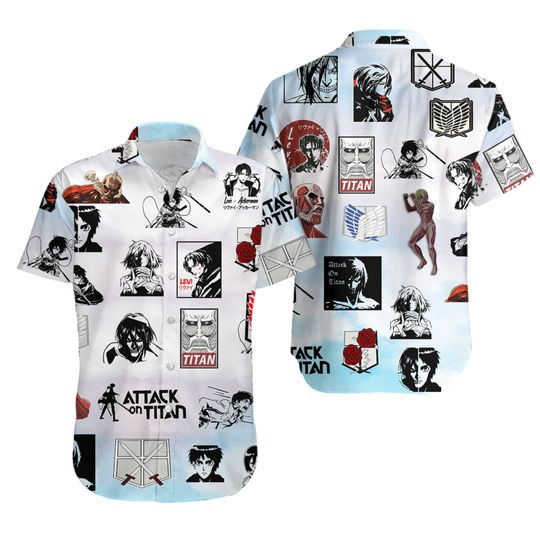 Discover Attack On Titan Hawaiian Shirt, Attack On Titan Hawaii Shirt