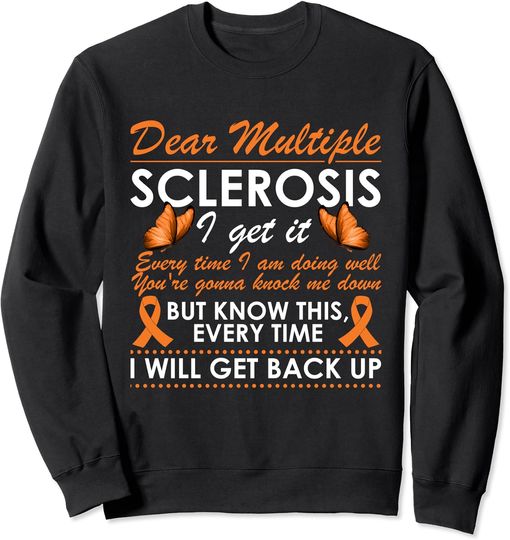 Discover Multiple Sclerosis Butterfly Ribbon World MS Warrior Day Sweatshirt