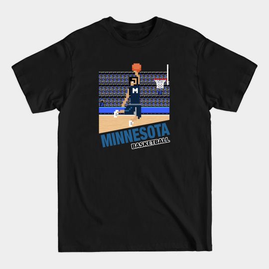 Discover Minnesota Basketball 8 bit pixel art cartridge design - Minnesota Timberwolves - T-Shirt