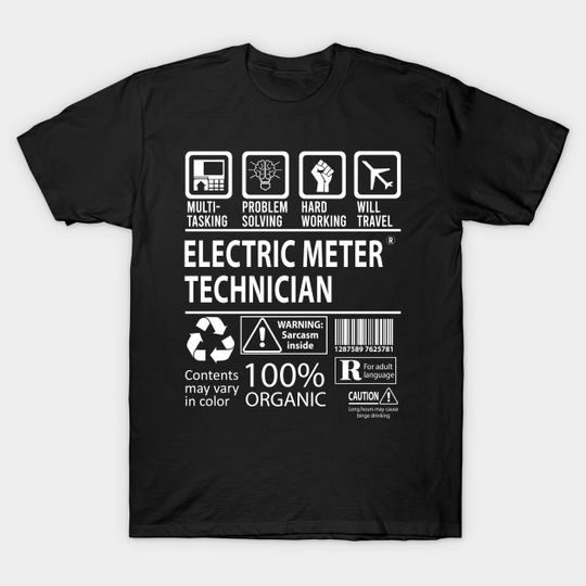 Discover Electric Meter Technician T Shirt - MultiTasking Certified Job Gift Item Tee - Electric Meter Technician - T-Shirt