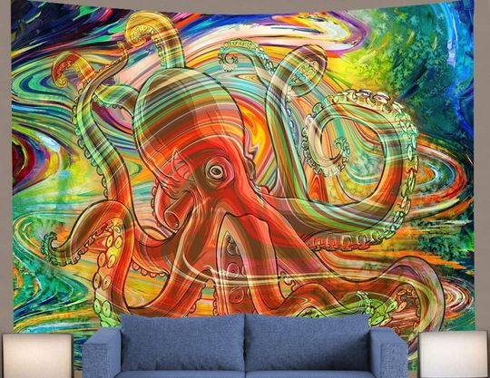 Discover Octopus Tapestry Wall Hanging Art Wall Tapestries