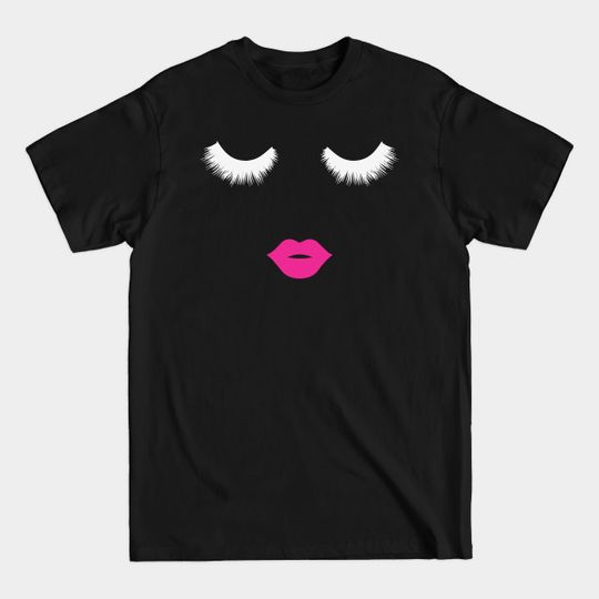 Discover Makeup Shirt - Makeup Face with Eyelashes and Lips - Make Up - T-Shirt