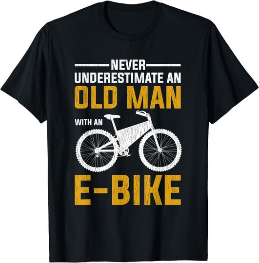 Discover Electric Bike Design Old Man With An E-Bike T-Shirt
