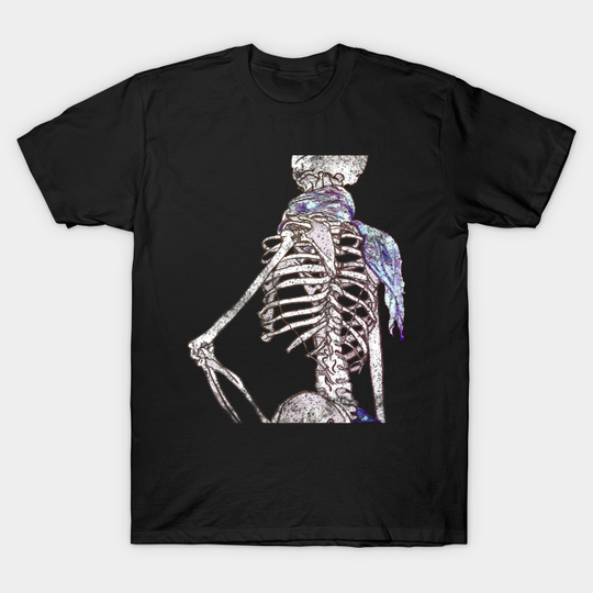 Discover Skeleton in a Blue Scarf Vintage Look - Skeleton - T-Shirt