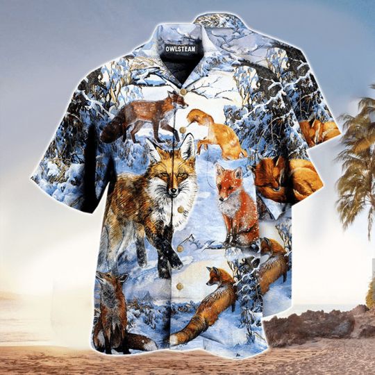 Discover Fox In Snow Hawaiian Shirt
