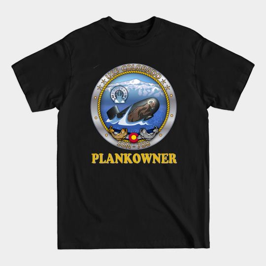Discover USS Colorado Plankowner Crest for Dark Colors - Uss Colorado Plankowner - T-Shirt