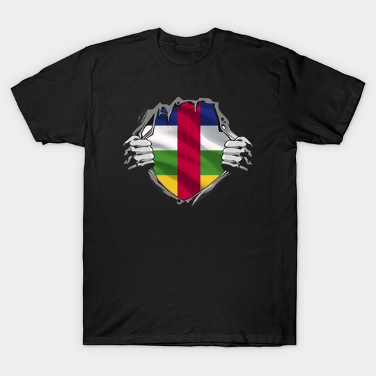 Discover Two Hands Ripping Revealing Flag of Central African Republic - Central African Republic - T-Shirt