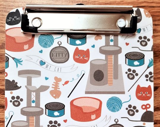Discover Clipboard, Cat Theme 6x9 Memo Clipboard, Small Paper Organizer