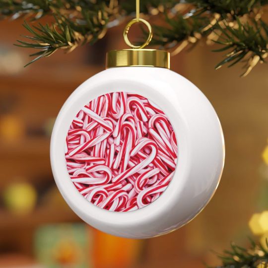 Discover Candy Cane Christmas Ball Ornament