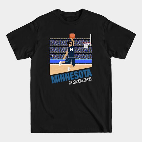 Discover Minnesota Basketball 8 bit pixel art cartridge design - Minnesota Timberwolves - T-Shirt