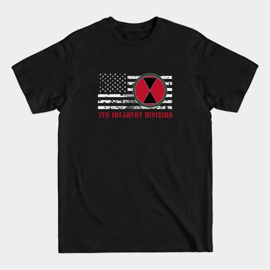 Discover 7th Infantry Division (Distressed Flag) - 7th Infantry Division Distressed Flag - T-Shirt