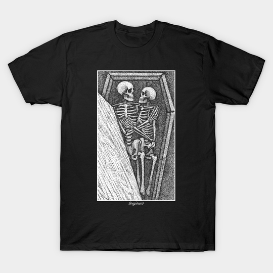 Discover Toujours - Skeleton Lovers Pointilism - Skeleton - T-Shirt