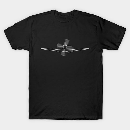 Discover Vintage Supermarine Spitfire fighter aircraft in flight front and back outline graphic (white) - Spitfire - T-Shirt