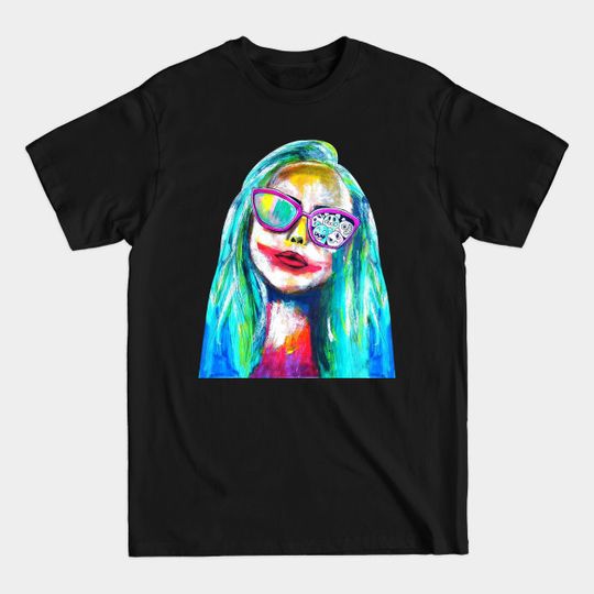 Discover blue hair lisa - Painting - T-Shirt