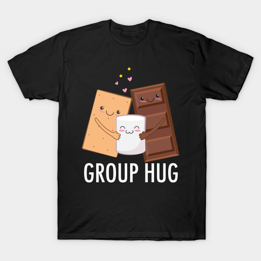 Discover S'mores Group Hug Graham Cracker Chocolate Bar Marshmallow - Marshmallow - T-Shirt