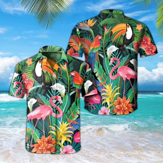Discover Tropical Bird Hawaiian Shirt, Hawaii Shirt Men, Aloha Shirt, Hawaii Shirt