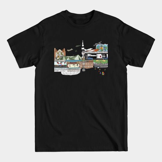 Discover Huntsville Scape // Space & Aviation - Huntsville Alabama - T-Shirt