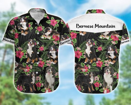 Discover Bernese Mountain Hawaii Shirt, Summer Shirts, Short Sleeve Hawaiian Shirt