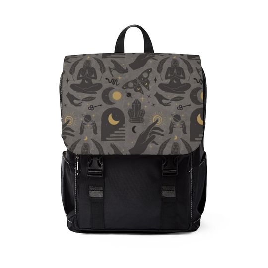 Discover Goth Esoteric Occult Crescent Dark Art Metal Gothic Pagan Unisex Casual Shoulder Backpack