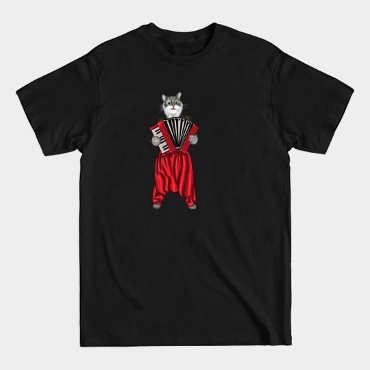 Discover Cat Playing Accordion Christmas Gift - Cat - T-Shirt