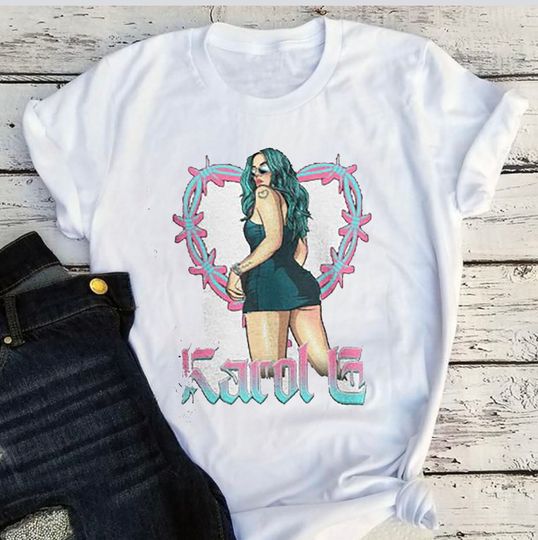 Discover Karol G shirt,La Bichota Karol  Reggeaton Black T-SHIRT