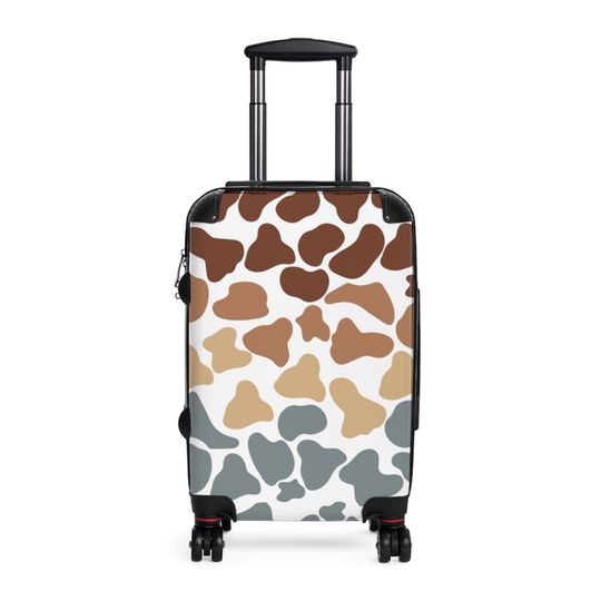 Discover Gradient Cow Print Travel Bag Custom Suitcase