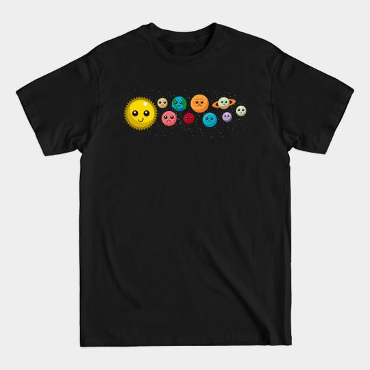 Discover Cute Solar System Kawaii Kids - Solar System And Planets - T-Shirt