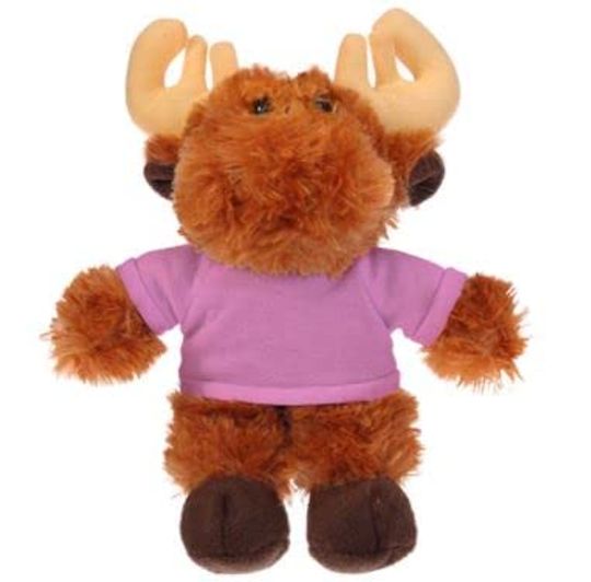 Discover Moose Stuffed Animal Soft Plush with Pink Color Tee