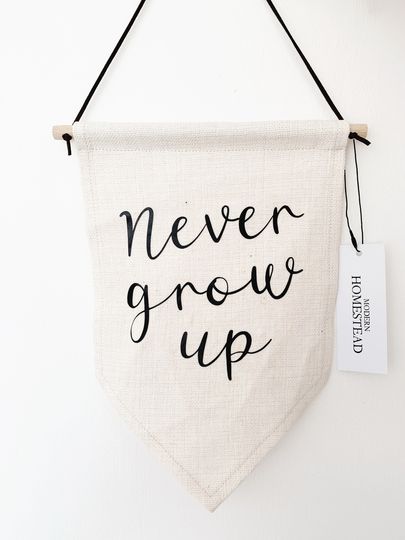 Discover Never Grow Up Nursery Pennant