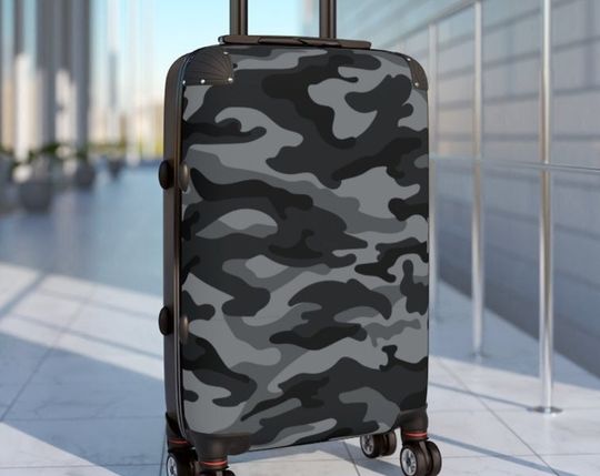 Discover Gray Camo Pattern Cabin Suitcase