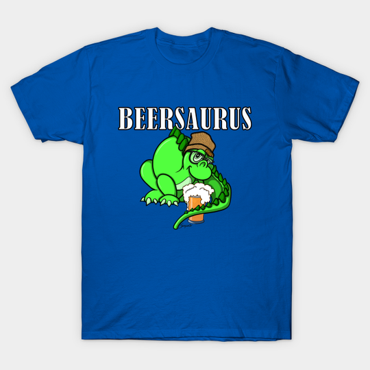 Discover Funny BEERSAURUS Dino Dinosaur Beanie wearing Beer Lover Saurus - Dinosaur - T-Shirt