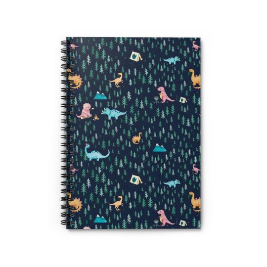Discover Camping Dinos Spiral Notebook - Ruled Line