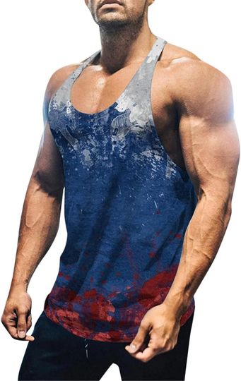 Discover 4th of July Tank Top for Men, Men's American Flag Stars Stripe 3D
