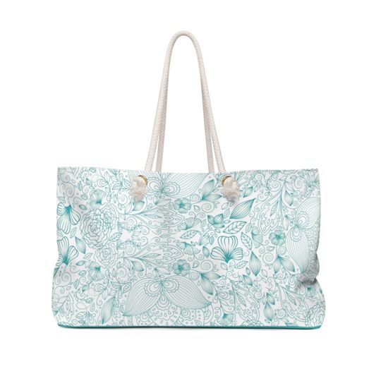 Discover Teal Antique Floral Weekender Tote Bag - All Occasion