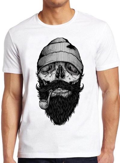 Discover Beard Skull Bone T Shirt  Sailor Pirate Cool Gift Tee