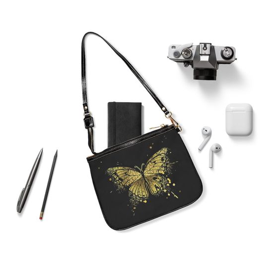 Discover Gold Butterfly Small Shoulder Bag, custom bag, purse, custom purse, handbag