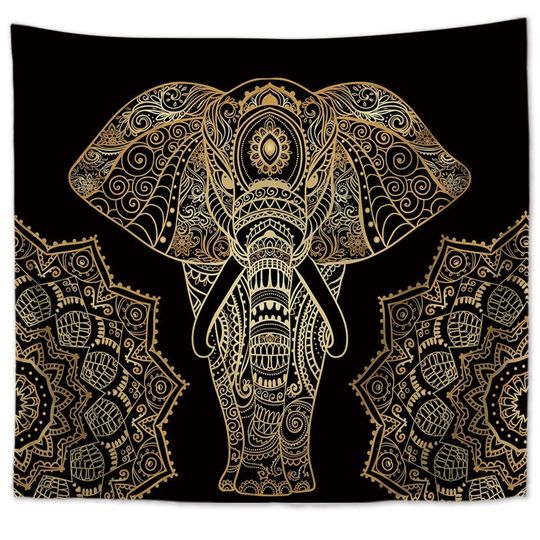 Discover Elephant Mandala Wall Tapestry