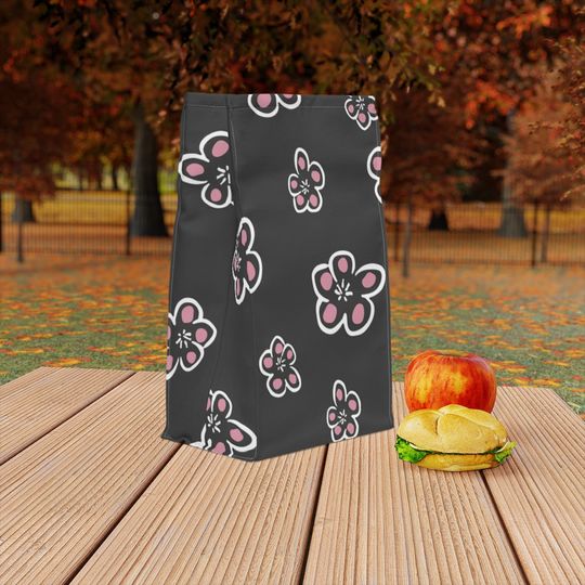Discover Flowers pattern. Polyester Lunch Bag