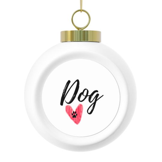 Discover Dog Heart Christmas Ball Ornament