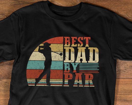 Discover Funny Golf Dad Shirt, Best Dad By Par Vintage Sunset Shirt, Father Gift Idea for Cool Golfer