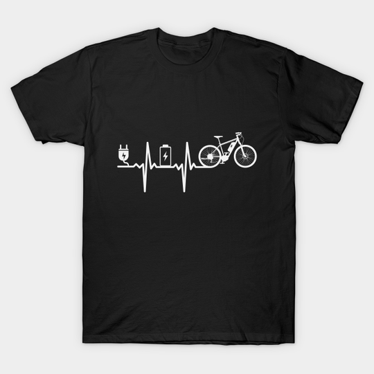 Discover E-Bike Heartbeat Bicycle Electric Cycling Funny - Bike - T-Shirt