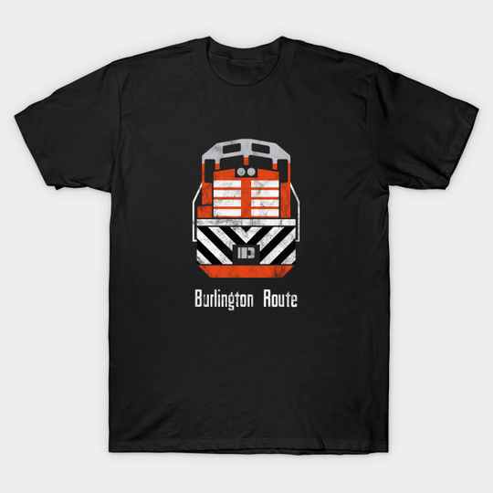 Discover Vintage Burlington Route Railroad Train Engine T-Shirt - Burlington Route - T-Shirt