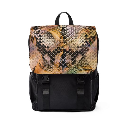 Discover Snake Skin Unisex Casual Shoulder Backpack