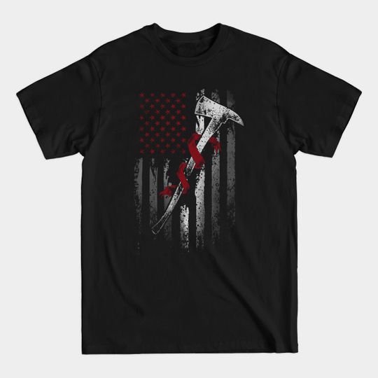Discover Flag American Firefighter Thrombophilia Awareness Burgundy Ribbon Warrior - Burgundy Ribbon - T-Shirt