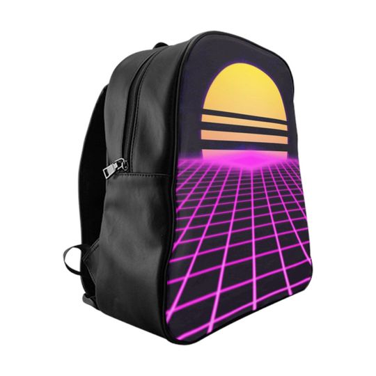 Discover 80s Neon Sky Print School Backpack