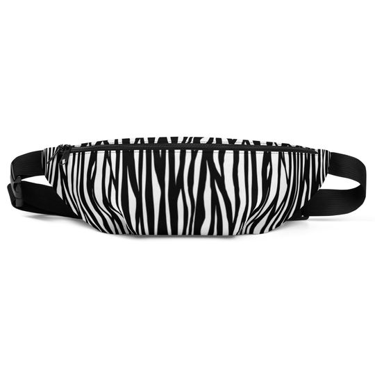 Discover Zebra Fanny Pack Black & White waist bag Animal print bum bag