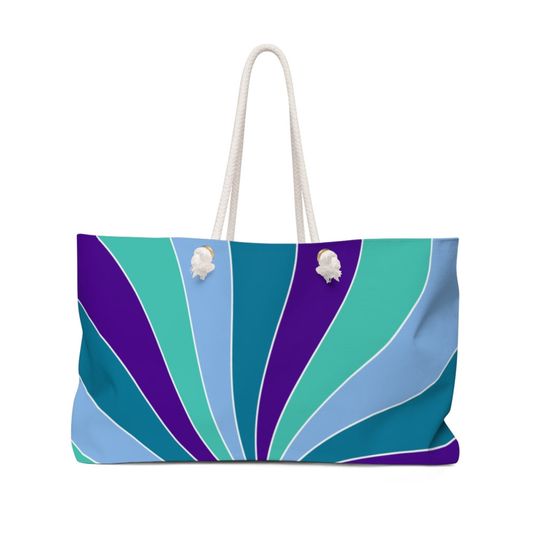 Discover Colorful Strips Weekender Tote Bag - Teal Blue Purple